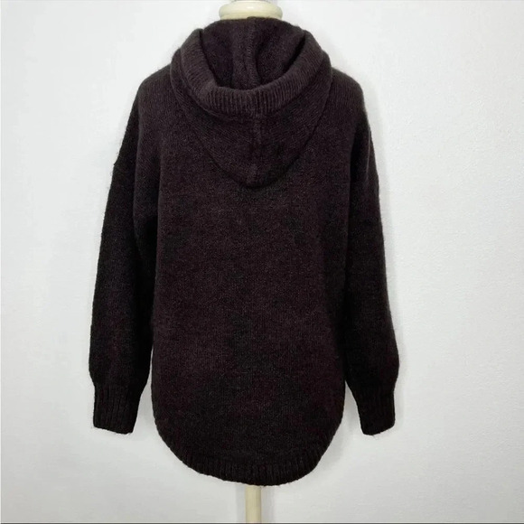 Madewell Wilmington Alpaca Wool Blend Hoodie Sweater in Heather Raisin - Picture 7 of 13